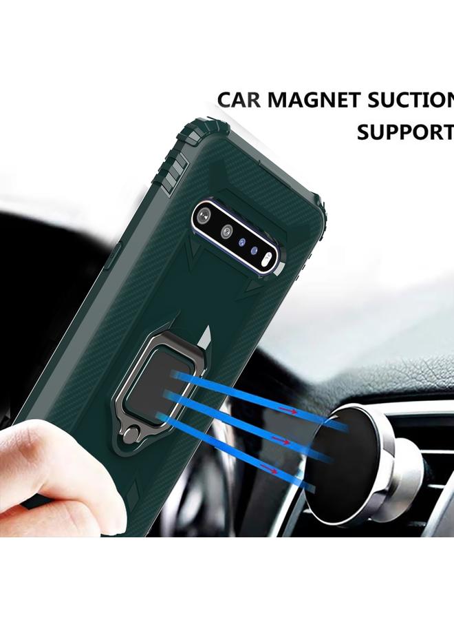 S-TOP Case For LG V60 & V60 ThinQ Carbon Fiber Protective Case with 360 Degree Rotating Ring Holder - Image 3