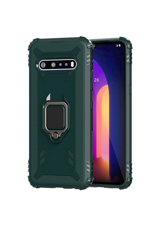 S-TOP Case For LG V60 & V60 ThinQ Carbon Fiber Protective Case with 360 Degree Rotating Ring Holder - Image 1