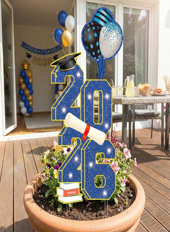 sewrung 4.0FT Large Class 2024 Graduation Yard Sign Yard Decorations Congrats Graduation Lawn Signs 2024 Grad Yard Signs with Stakes for Outdoor Congrats Graduation Party Decoration Supplies (Blue) - Image 4