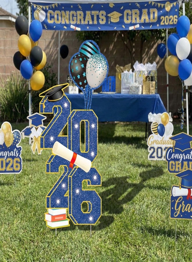 sewrung 4.0FT Large Class 2024 Graduation Yard Sign Yard Decorations Congrats Graduation Lawn Signs 2024 Grad Yard Signs with Stakes for Outdoor Congrats Graduation Party Decoration Supplies (Blue) - Image 3
