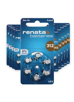 Renata 60-Pieces Renata (Size 312) Hearing Aid 1.45V Zinc-Air 0% Mercury Batteries  - Image 1