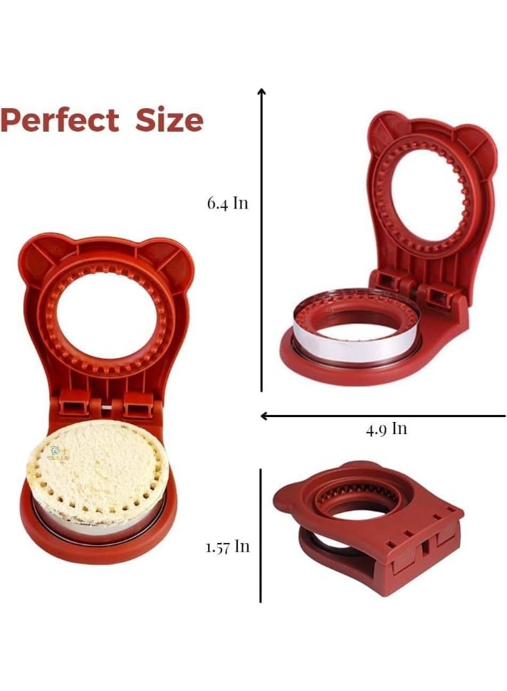 ساندويتش كوتر سيلر للأطفال, ديي ديكروستر ساندويتش, ساندويتش جيب, Uncrustables ساندويتش صانع, قطع الخبز, صندوق ساندويتش الإفطار, للفتيان والبنات, صندوق الغداء و صندوق بنتو, أحمر - Image 2