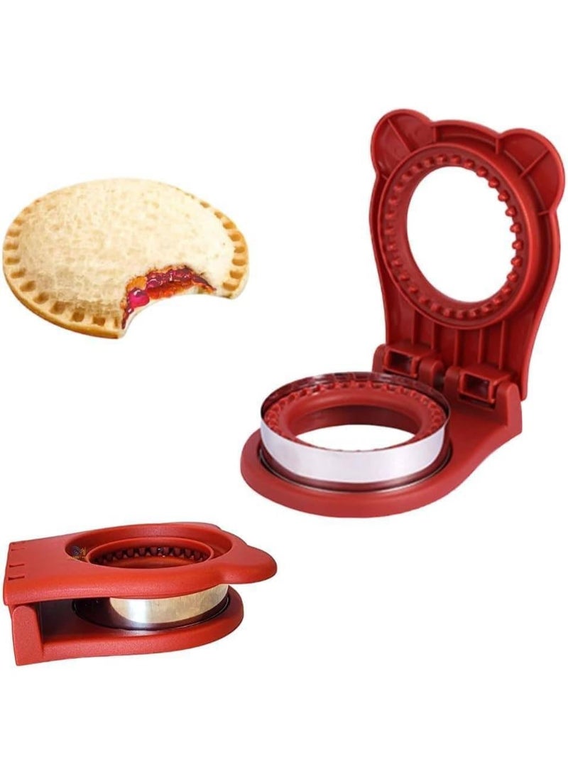 ساندويتش كوتر سيلر للأطفال, ديي ديكروستر ساندويتش, ساندويتش جيب, Uncrustables ساندويتش صانع, قطع الخبز, صندوق ساندويتش الإفطار, للفتيان والبنات, صندوق الغداء و صندوق بنتو, أحمر - Image 1