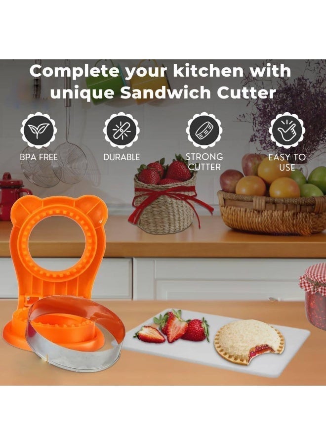 ساندويتش كوتر سيلر للأطفال, ديي ديكروستر ساندويتش, ساندويتش جيب, Uncrustables ساندويتش صانع, قطع الخبز, صندوق ساندويتش الإفطار, للفتيان والبنات, صندوق الغداء و صندوق بنتو, أحمر - Image 5