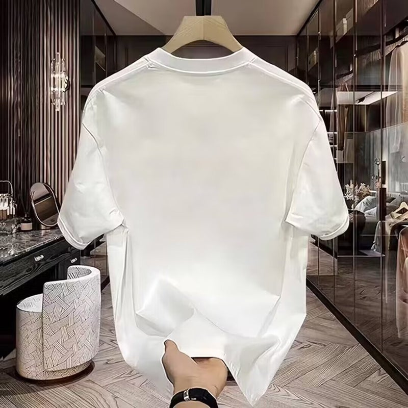 Summer Printed Short-Sleeved T-Shirt Men'S Japanese Style Loose All-Match Half-Sleeved Simple Base Shirt Trendy - Image 5