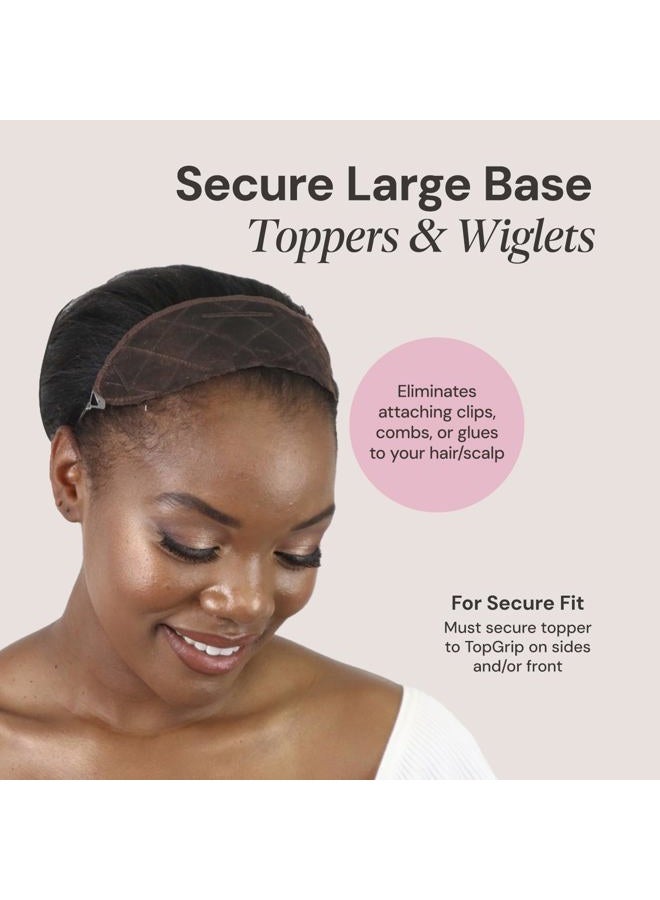 Milano Collection Large TopGrip Non-Slip Comfort Band; Secure Wigs Eliminates Clips & Bulk at Nape (PATENTED) (Brown) - Image 4
