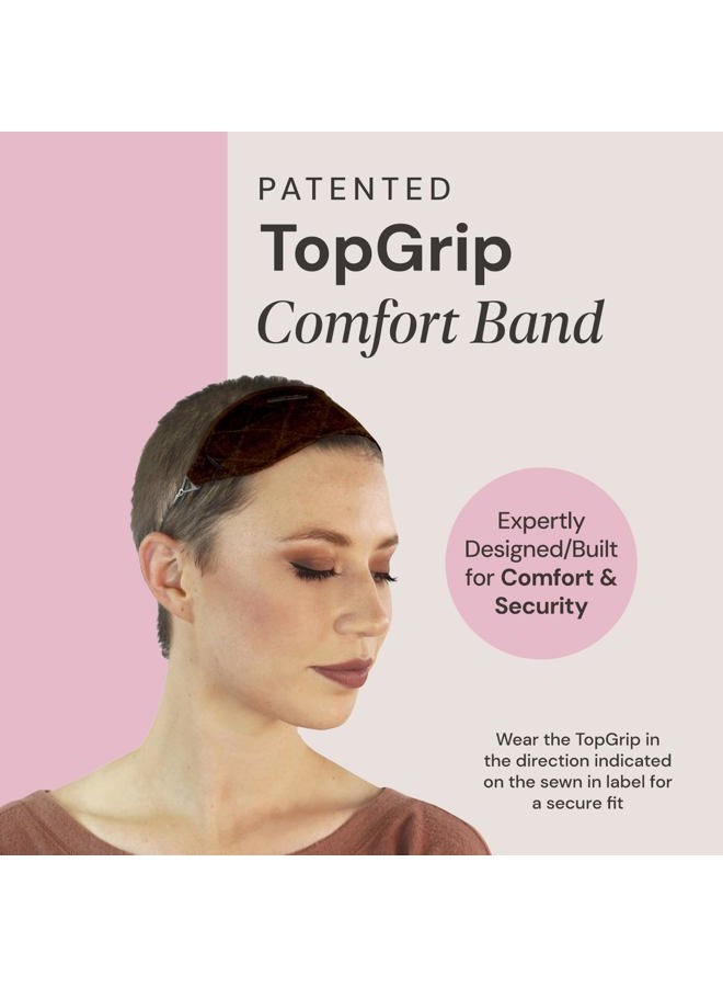 Milano Collection Large TopGrip Non-Slip Comfort Band; Secure Wigs Eliminates Clips & Bulk at Nape (PATENTED) (Brown) - Image 2