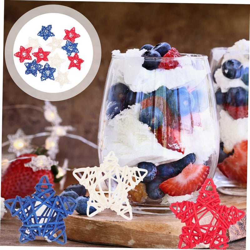 DIY Natural Rattan Woven Star Decorations 18Pcs For Home Craft Photo Props - Image 4