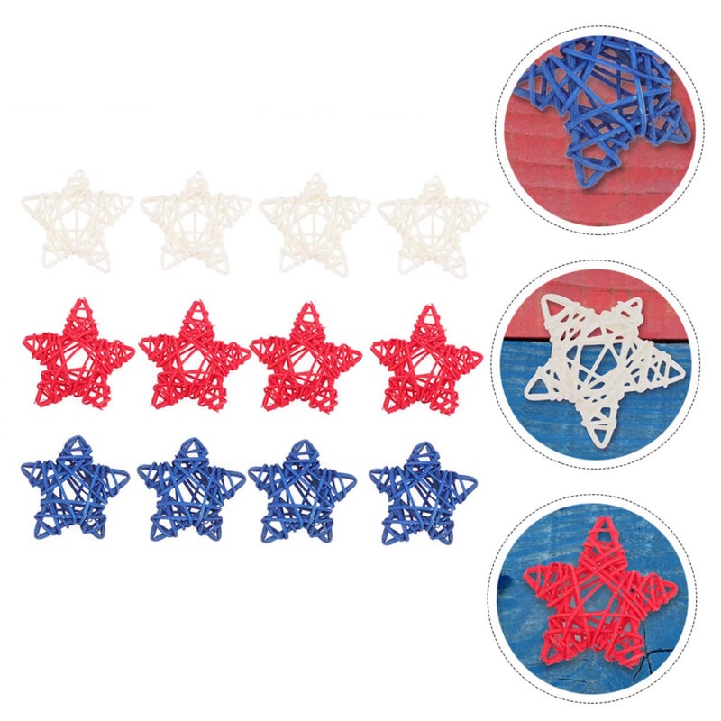 DIY Natural Rattan Woven Star Decorations 18Pcs For Home Craft Photo Props - Image 3