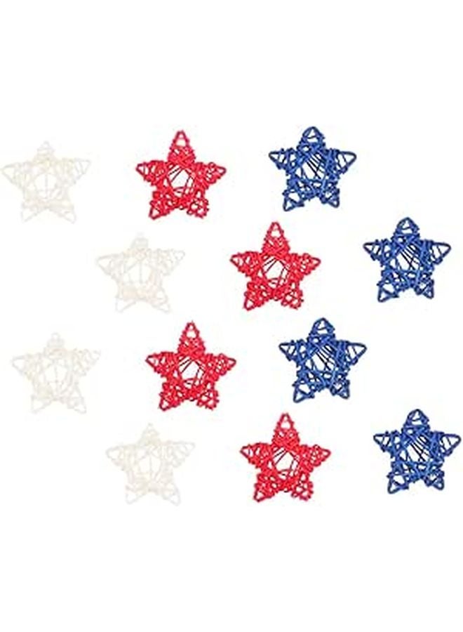 DIY Natural Rattan Woven Star Decorations 18Pcs For Home Craft Photo Props - Image 1