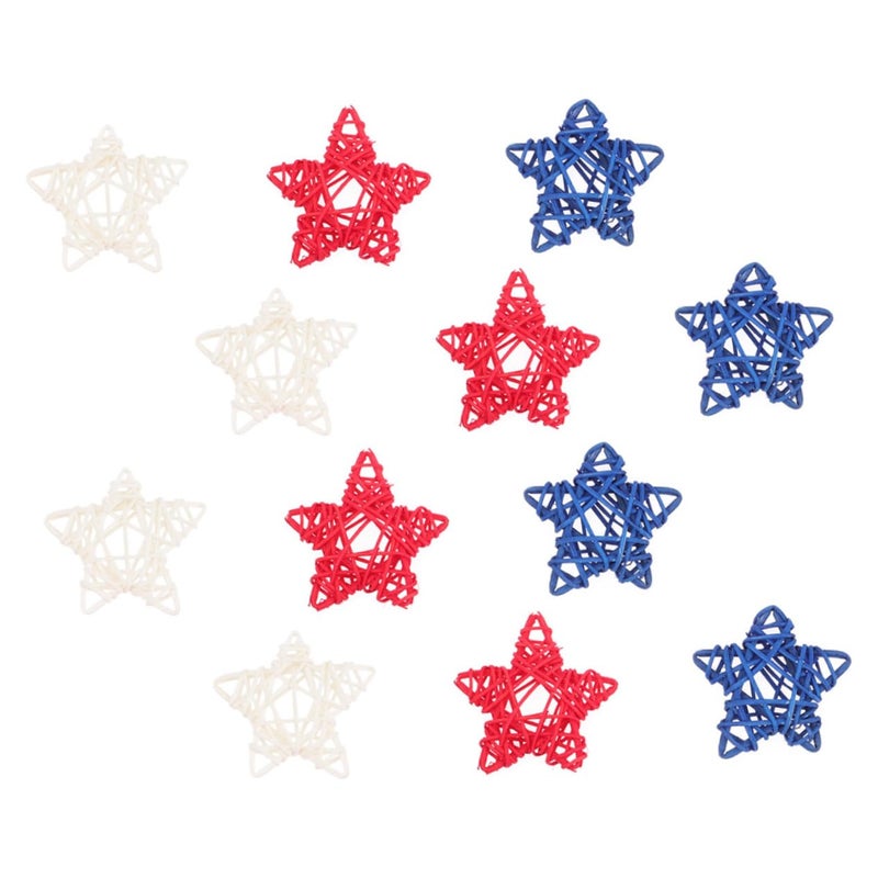DIY Natural Rattan Woven Star Decorations 18Pcs For Home Craft Photo Props - Image 2