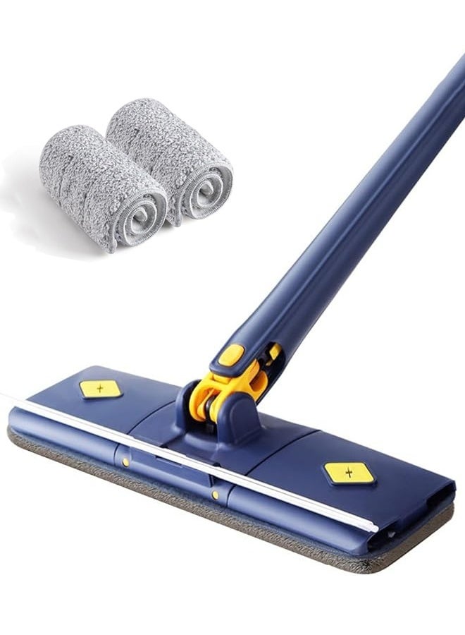 HOMESTAR No-Hand-Washing Mop Set - Dry & Wet Dual-Purpose Household Mop with 360° Rotating Head, 2 Reusable Microfiber Pads for Floor & Wall Cleaning, Self-Wringing Design for Hardwood, Tile, Laminate Floors - Image 1