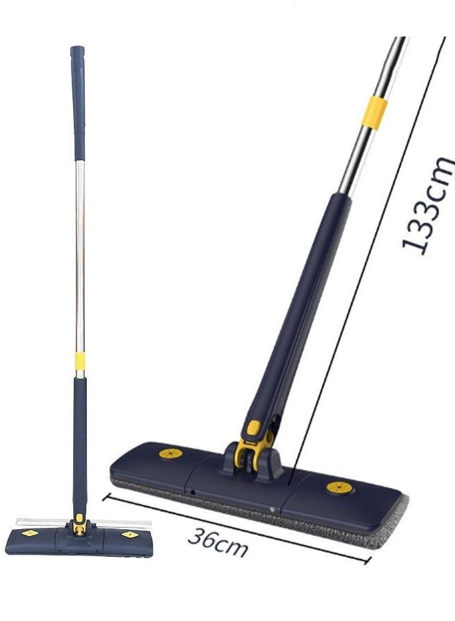 HOMESTAR No-Hand-Washing Mop Set - Dry & Wet Dual-Purpose Household Mop with 360° Rotating Head, 2 Reusable Microfiber Pads for Floor & Wall Cleaning, Self-Wringing Design for Hardwood, Tile, Laminate Floors - Image 4