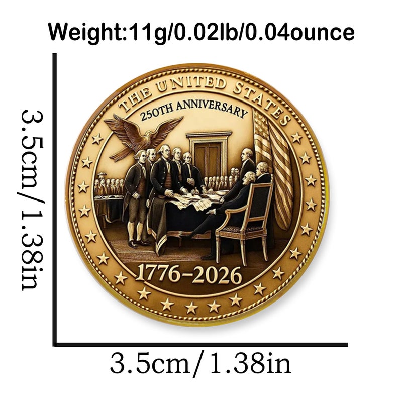 ZENRUIMING 2 Pcs America 250th Birthday Enamel Pins,250 years Anniversary Metal Gold Plated Lapel Pin, 1.4â€³ USA Patriot Collectible Accessories for Patriot's Day Independence Day (Style 3) - Image 2