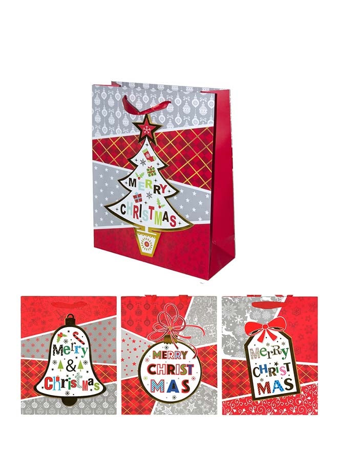4-Piece Gift Bag For Christmas 32X26X10Cm Size Assorted Designs - Image 1