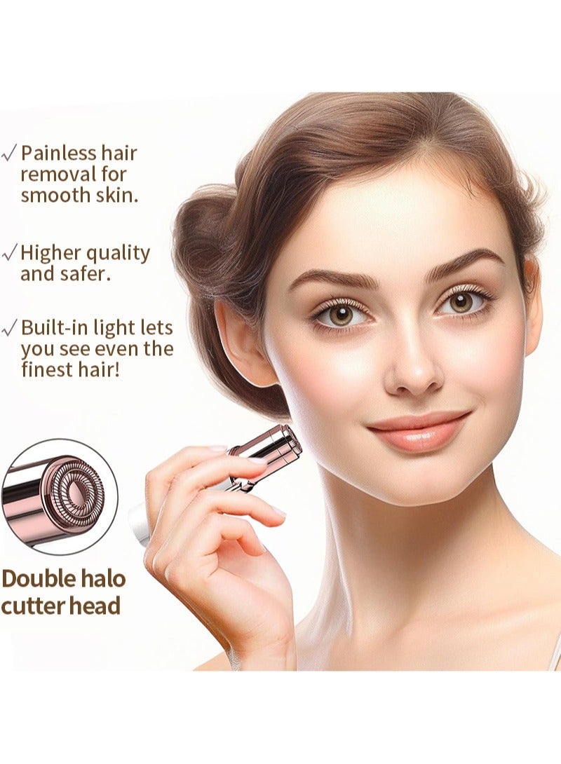 general Facial Hair Removal for Women, Electric Painless Facial Hair Remover for Face, Lip, Chin with USB Rechargeable Included 2 pcs Replacement Heads White - Image 4