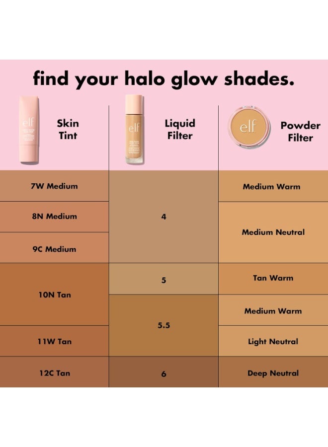 إلف e.l.f. Halo Glow Skin Tint SPF 50، مرطب ملون لتغطية خفيفة وقابلة للبناء، يمنح البشرة إشراقة طبيعية، نباتي ولم يُختبر على الحيوانات، درجة 7 Medium Warm، سعة 30 مل. - Image 3