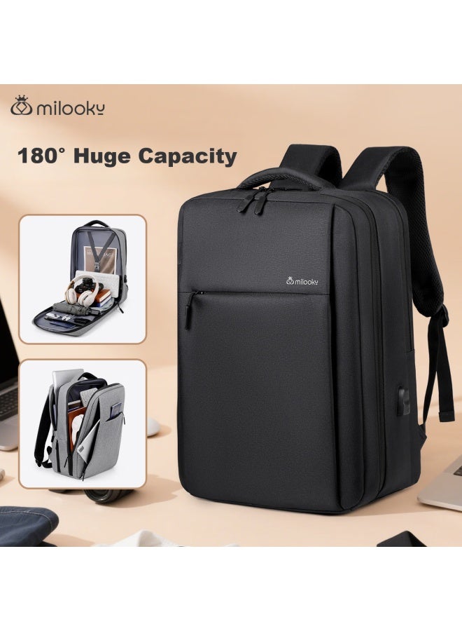 Milooky Laptop Backpack For Men, 17.3/18 Inch High-end Business Travel Backpack With Large Capacity - Image 1