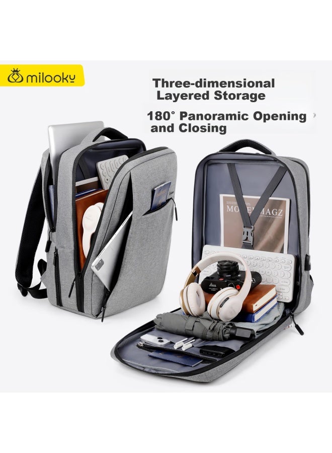 Milooky Laptop Backpack For Men, 17.3/18 Inch High-end Business Travel Backpack With Large Capacity - Image 2