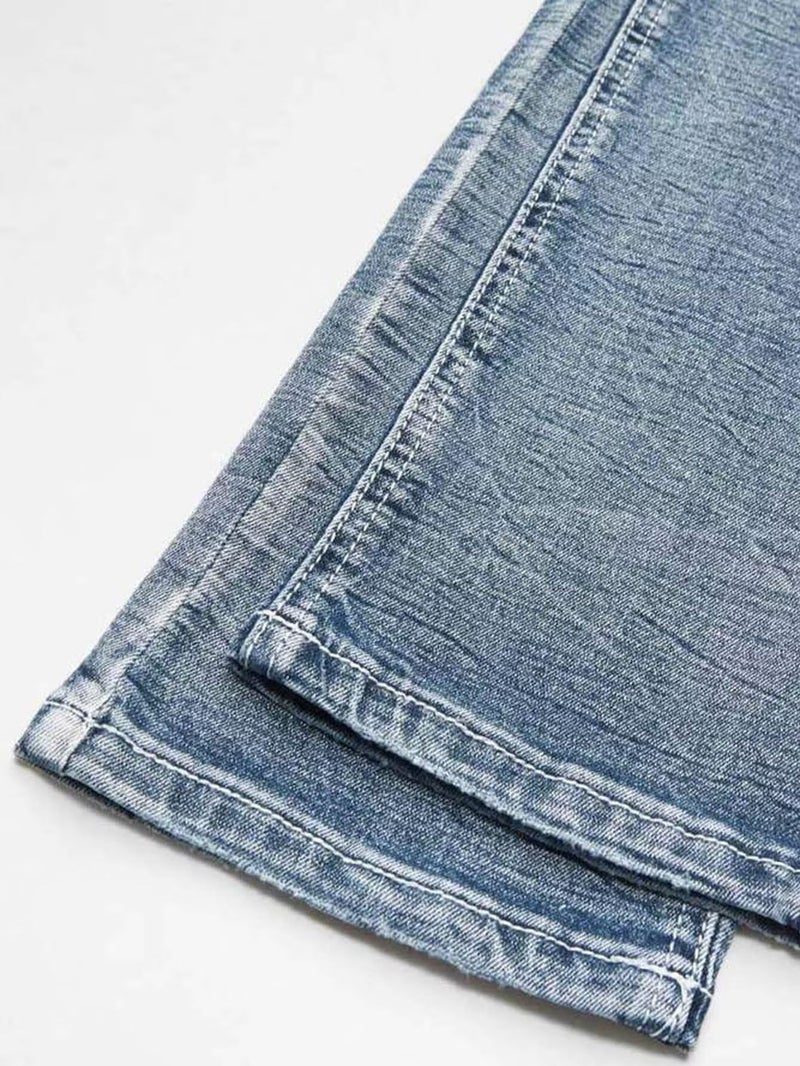 Flamingals Mid Rise Skinny Jeans for Women Trendy Wash Stretchy Butt Lifting Western Jeans with Pocket Back Artesia Light Blue M - Image 5