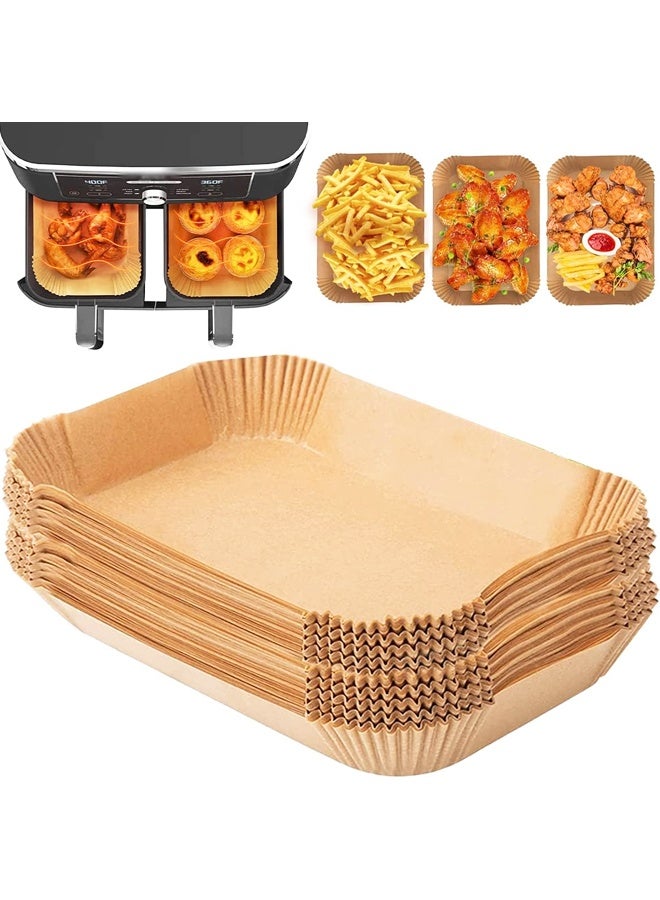 100 قطعة من ورق القلي الهوائي غير اللاصق، ورق البرشمان المربع المقاوم للحرارة، وسادة تحميص مقاومة للزيت مع مقلاة نينجا الهوائية - Image 1