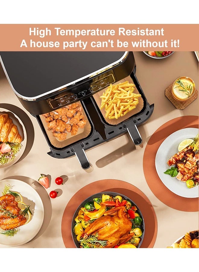 100 قطعة من ورق القلي الهوائي غير اللاصق، ورق البرشمان المربع المقاوم للحرارة، وسادة تحميص مقاومة للزيت مع مقلاة نينجا الهوائية - Image 5