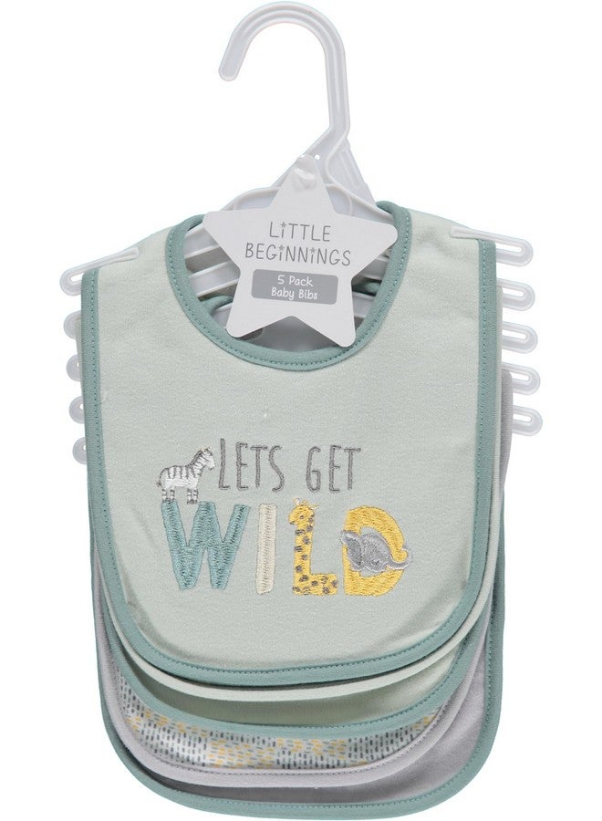 Cudlie 5-Pack Baby Bibs for Drooling Teething and Feeding Infants - Baby Drool Bibs for Baby Boys, Newborn Accessories, Baby Shower Gifts - Get Wild - Image 1