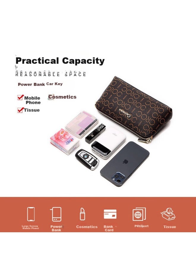 Crocodile Women's Wrist Bag, Portable Small Bag, Printed Shoulder Bag, Simple Crossbody Bag For Women, Birthday Gift, V673 Brow - Image 5