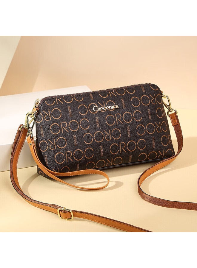 Crocodile Women's Wrist Bag, Portable Small Bag, Printed Shoulder Bag, Simple Crossbody Bag For Women, Birthday Gift, V673 Brow - Image 1