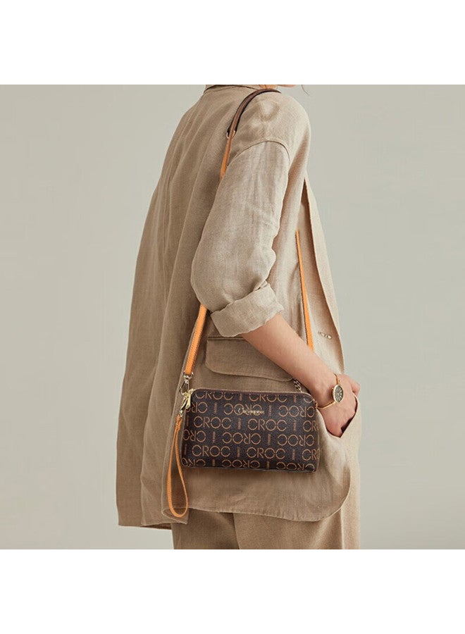 Crocodile Women's Wrist Bag, Portable Small Bag, Printed Shoulder Bag, Simple Crossbody Bag For Women, Birthday Gift, V673 Brow - Image 4