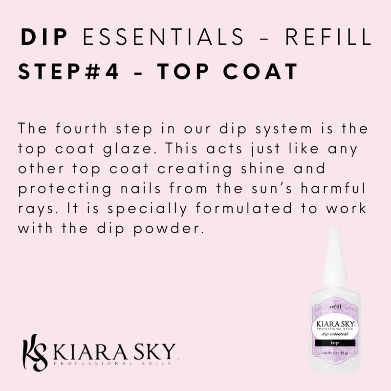 Kiara Sky Dip Essentials 2 oz Refill - Base and Top Coat Duo - Image 3