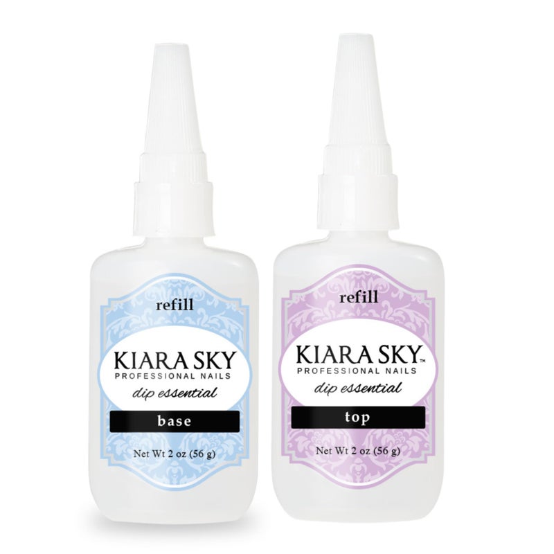 Kiara Sky Dip Essentials 2 oz Refill - Base and Top Coat Duo - Image 1