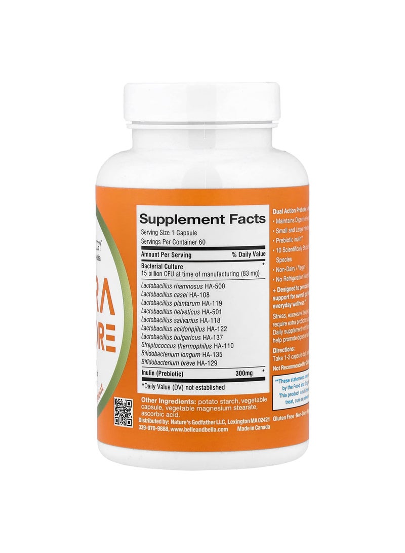 بيل+بيلا Probiology®، Flora Restore، 15 مليار وحدة تشكيل مستعمرة، 60 كبسولة - Image 2