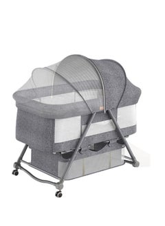 Generic Crib Splice Bed, Baby Bassinet Bed With Large Storage Basket, Foldable Newborn Bedside Sleeper 