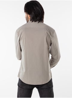 Dayton Men’s Formal Gray Shirt | Long Sleeve Slim Fit Business Shirt  - Image 3
