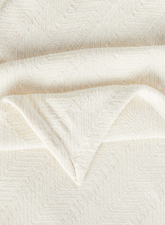Eddie Bauer - Queen Blanket, Lightweight Cotton Bedding, Home Decor for All Seasons (Herringbone Bone, Queen) - Image 2