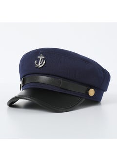 Generic Nautical Beret Elegant Navy Cap with Anchor Detail Army Green  - Image 4