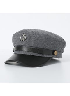 Generic Nautical Beret Elegant Navy Cap with Anchor Detail Army Green  - Image 5