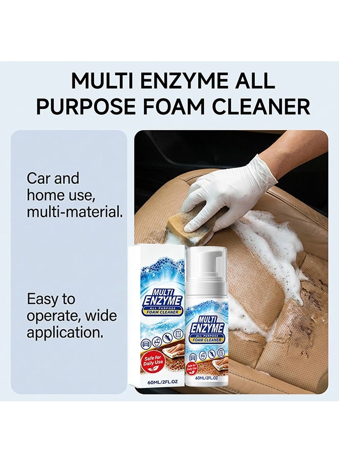 JUE FISH Multi Enzyme All Purpose Foam Cleaner,60ml Multi-surface Stain Remover Foam Spray For Car Bathroom Kitchen Household Daily Cleaning, Portable No-rinse Stain Cleaning Foam - Image 4