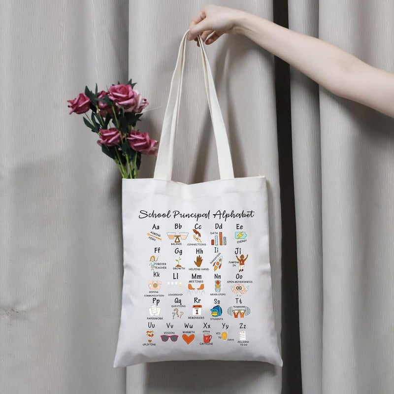 MBMSO MBMSO School Principal Tote Bag Principal Thank You Gift Teaching Supplies Bag Teacher Canvas Tote Bag Principal Casual Bag Admin Team Bags School Principal Tote - Image 2