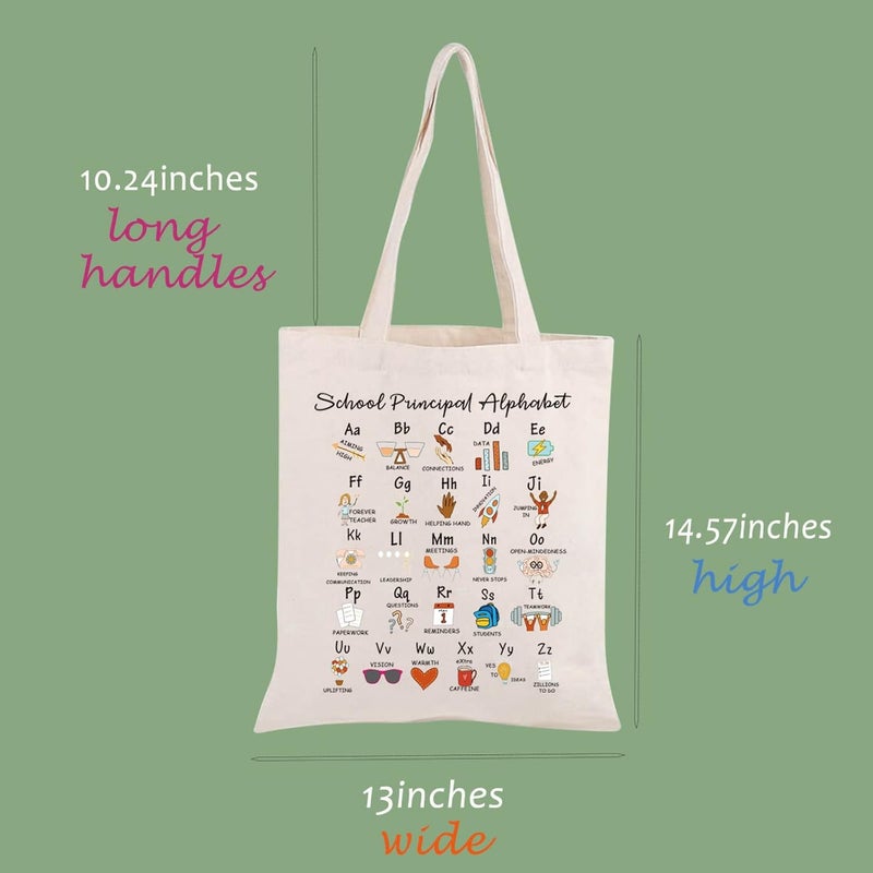 MBMSO MBMSO School Principal Tote Bag Principal Thank You Gift Teaching Supplies Bag Teacher Canvas Tote Bag Principal Casual Bag Admin Team Bags School Principal Tote - Image 3