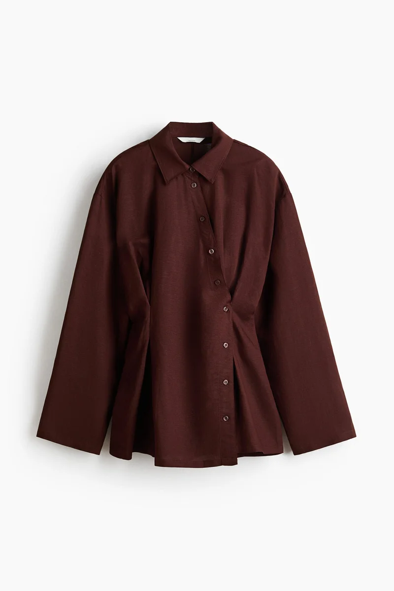 H&M Linen-blend wrap shirt