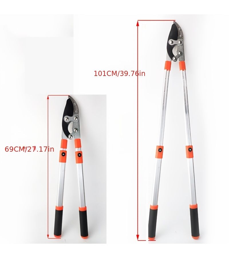 Button Shark Head Telescopic Shears High Efficiency Heavy Duty Thick Branch Pruning Scissors With PTFE Blade Extendable Handle For Garden Tree Trimming - Image 3