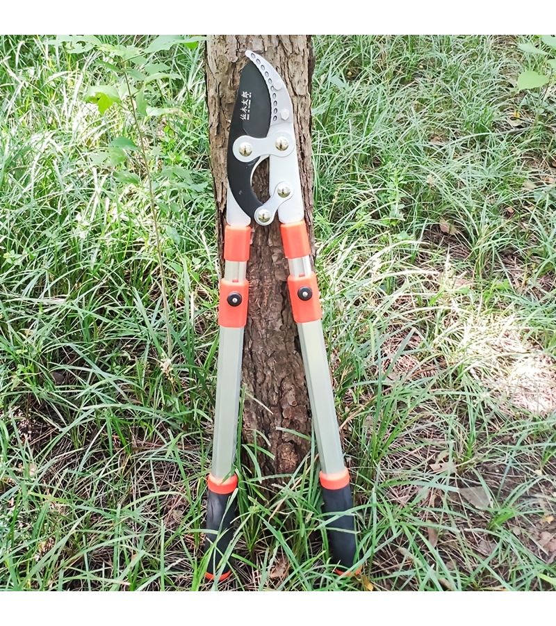 Button Shark Head Telescopic Shears High Efficiency Heavy Duty Thick Branch Pruning Scissors With PTFE Blade Extendable Handle For Garden Tree Trimming - Image 2
