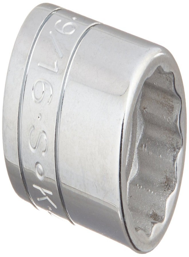 اس كي كي SK Tools USA محرك 3/8 بوصة، 9/16 بوصة، 12 نقطة، مقبس كروم قياسي | 45218 - Image 1