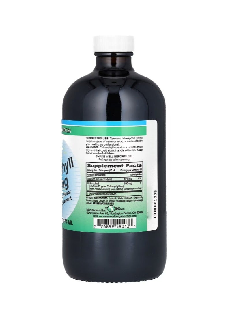 World Organic Liquid Chlorophyll 100 mg 16 fl oz (474 ml)  - Image 2
