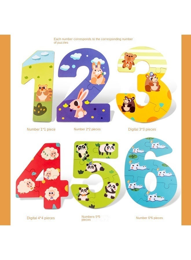 Wooden Alphabet and Number Puzzle Toy, Children's Early Education Cognitive Toy, Baby Enlightenment Learning Gift - Image 2