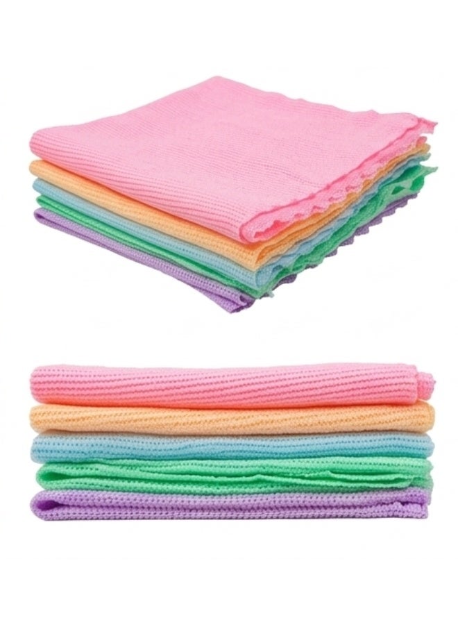 Universal Microfiber Cleaning Cloths Pack of 5, 30 x 30 cm, Reusable Lint Free Cleaning Wipes, Multicolor - Image 1