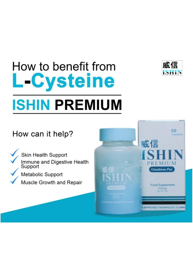 ISHIN Premium Glutathione Plus Food Supplement, 60 Capsules - Image 5