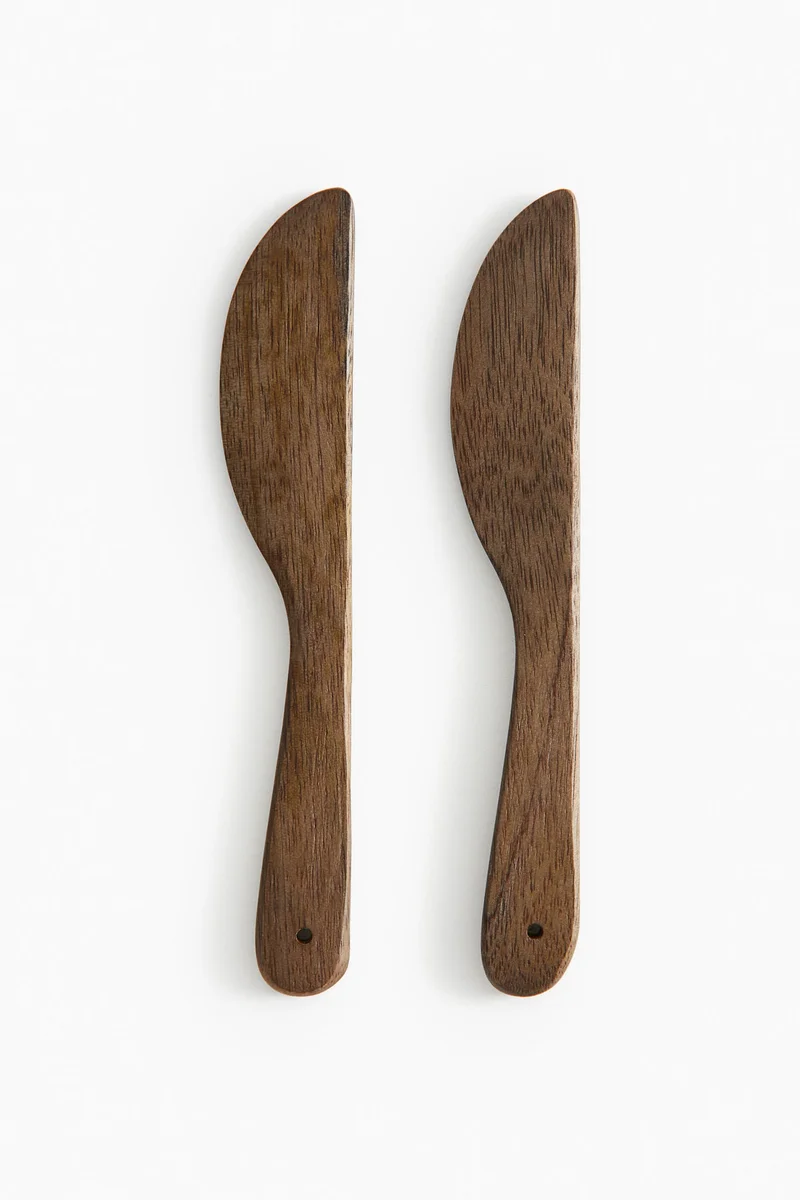 H&M 2-pack wooden butter knives